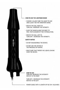 Thumbnail for Shots Toys - Electroshock - Electro-sex Lightning Wand 5pc Set - Black - Stag Shop