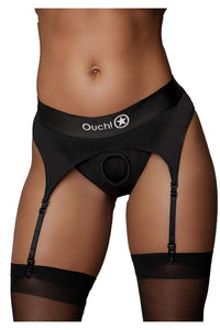 Thumbnail for Ouch by Shots Toys - Vibrating Strap-on Thong with Adjustable Garters - Various Sizes & Colors