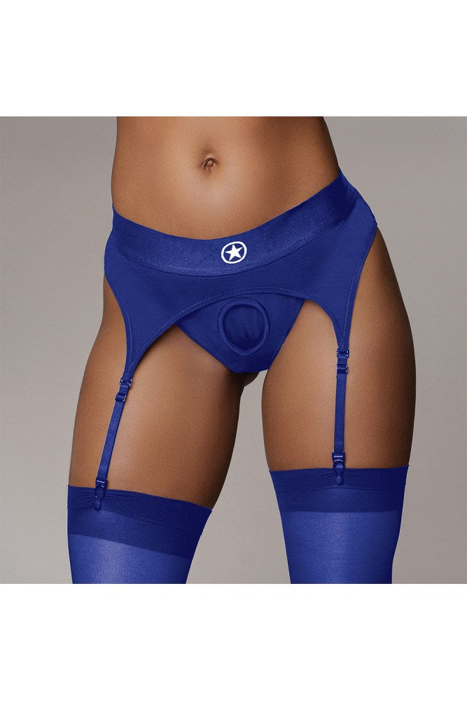 Ouch by Shots Toys - Vibrating Strap-on Thong with Adjustable Garters - Various Sizes & Colors