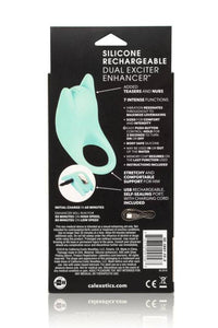 Thumbnail for Cal Exotics - Couples Enhancer - Silicone Dual Exciter Cock Ring - Teal - Stag Shop