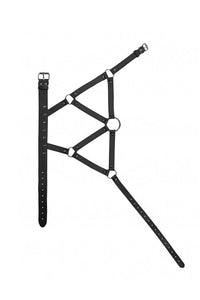 Thumbnail for Ouch by Shots Toys - Skulled & Spiked Female Harness - Black - Stag Shop