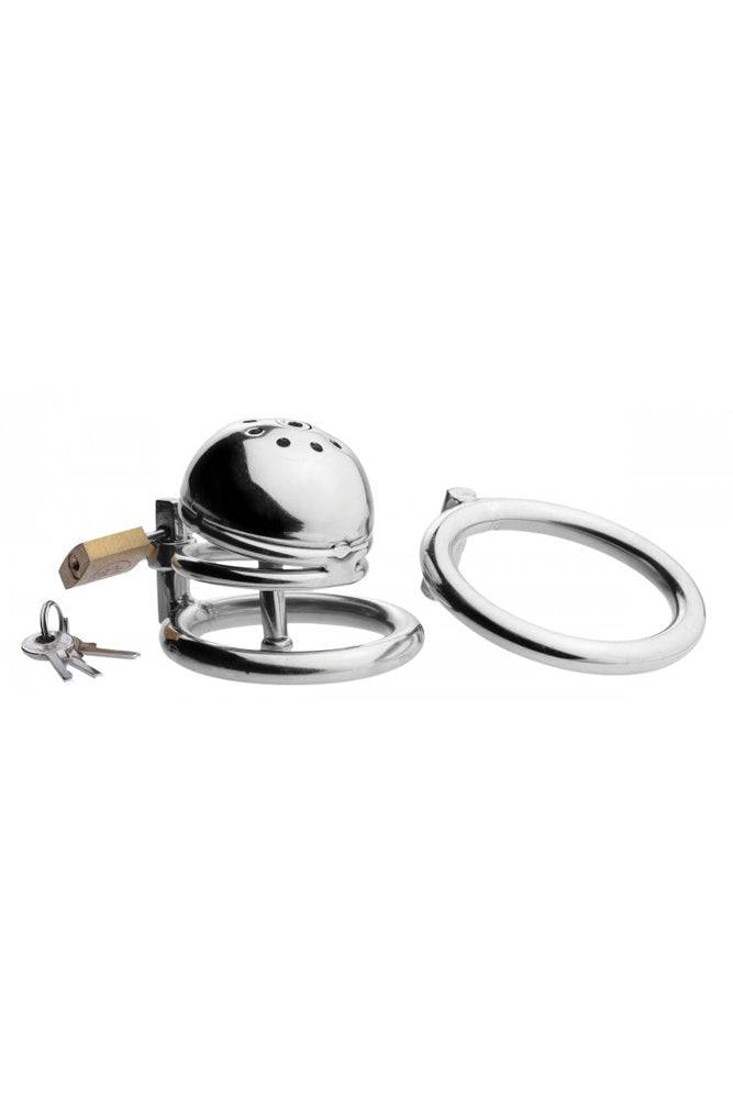 XR Brands - Master Series - Solitary Plus - Extreme Confinement Cage with Cum-Thru Plug - Stag Shop