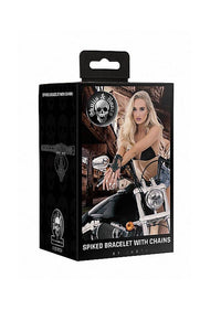 Thumbnail for Ouch by Shots Toys - Spiked Bracelet With Chains - Black - Stag Shop