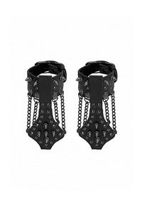 Thumbnail for Ouch by Shots Toys - Spiked Handcuffs With Chains - Black - Stag Shop