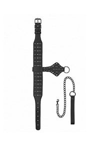 Thumbnail for Ouch by Shots Toys - Deluxe Spiked Collar With Leash - Black - Stag Shop