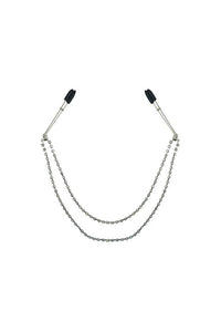 Thumbnail for Sincerely by Sportsheets -  Bling Nipple Clips - Silver/Black - Stag Shop