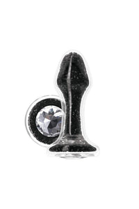 Thumbnail for NS Novelties - StarDust - Glam - Glass Anal Plug - Black/Crystal - Stag Shop