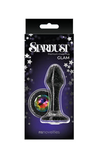 Thumbnail for NS Novelties - StarDust - Glam - Glass Anal Plug - Black/Crystal - Stag Shop
