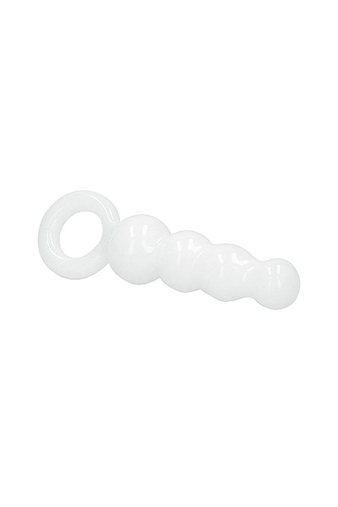 Shots Toys - Chrystalino - Stargate Glass Beaded Plug - White - Stag Shop