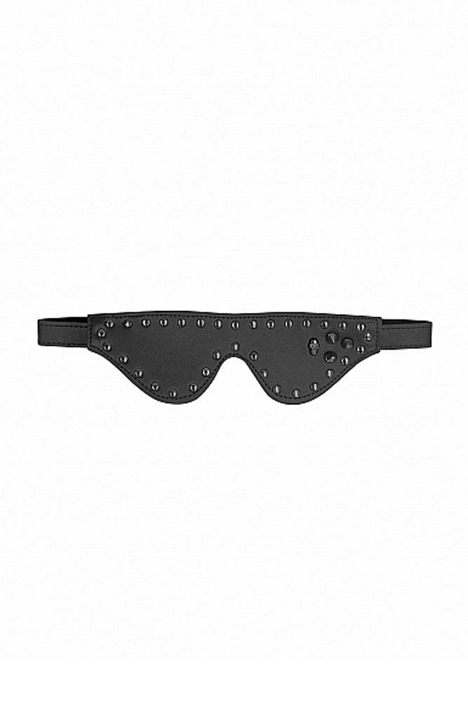 Ouch by Shots Toys - Skulled Spiked & Studded Eye Mask - Black - Stag Shop