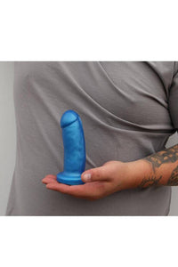 Thumbnail for Tantus - They/Them Silicone Dildo - Silver - Stag Shop