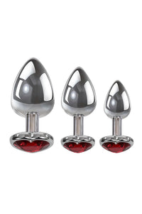 Thumbnail for Adam & Eve - Three Hearts Gem Anal Plug Set - Stag Shop