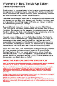 Thumbnail for Little Genie - Weekend in Bed II - Tie Me Up Edition - Game Kit - Stag Shop