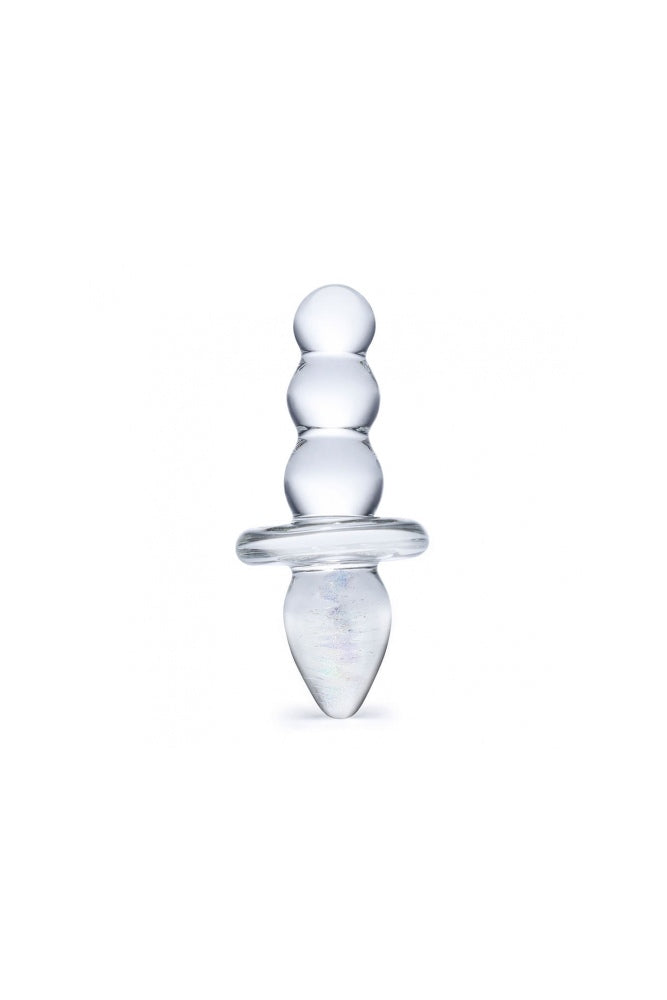 Gläs - 4.5" Titus Beaded Dual Ended Butt Plug - Clear - Stag Shop