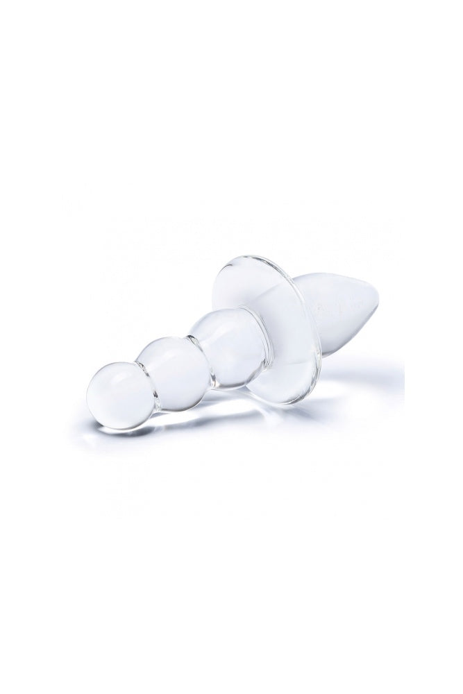 Gläs - 4.5" Titus Beaded Dual Ended Butt Plug - Clear - Stag Shop