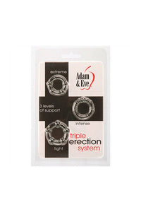 Thumbnail for Adam & Eve - Triple Erection Cock Ring System - Clear - Stag Shop