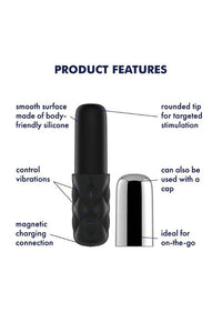 Thumbnail for Satisfyer - Sparkling Darling Mini Vibrator - Black - Stag Shop